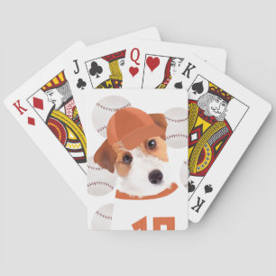 Cute Jack Russell Dog Baseball Jersey and Balls  Playing Cards