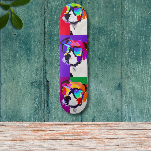 Cute Jack Russell portrait pop art style  Skateboard (Creator Uploaded)
