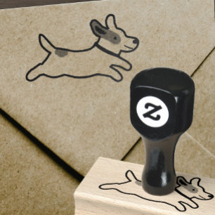 Cute Jack Russell Terrier Cartoon Dog Rubber Stamp