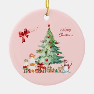 Cute Jack Russell Terrier Christmas Ceramic Tree Decoration