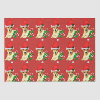 Cute Jack Russell Terrier Christmas Tissue Paper