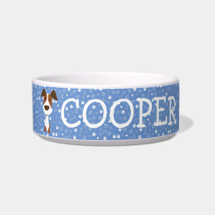 Cute Jack Russell Terrier Dog Customisable Name Bo Bowl