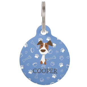 Cute Jack Russell Terrier Dog Customisable Name Pe Pet Tag