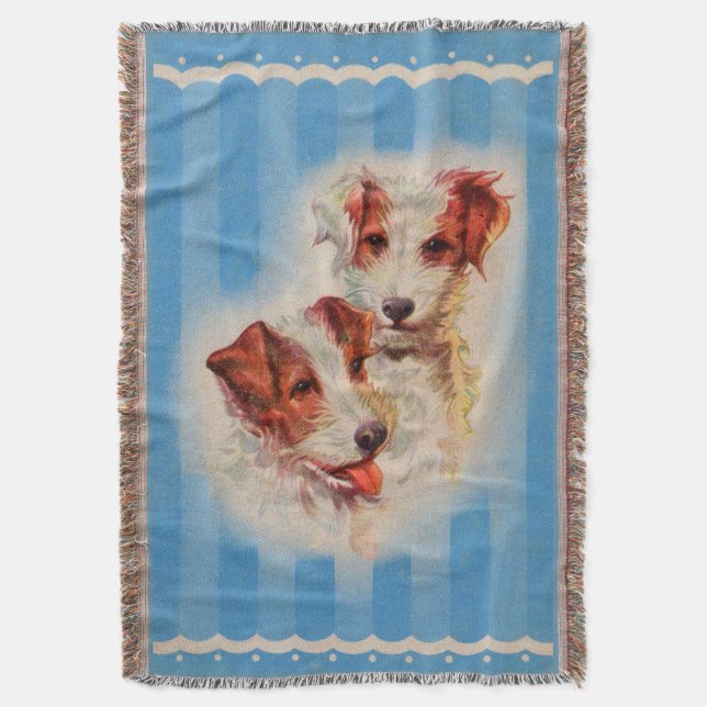CUTE Jack Russell terriers Throw Blanket (Front Vertical)