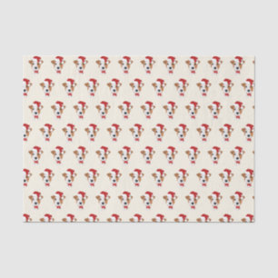 Cute Jack Russell with a Santa Hat - Christmas Tissue Paper