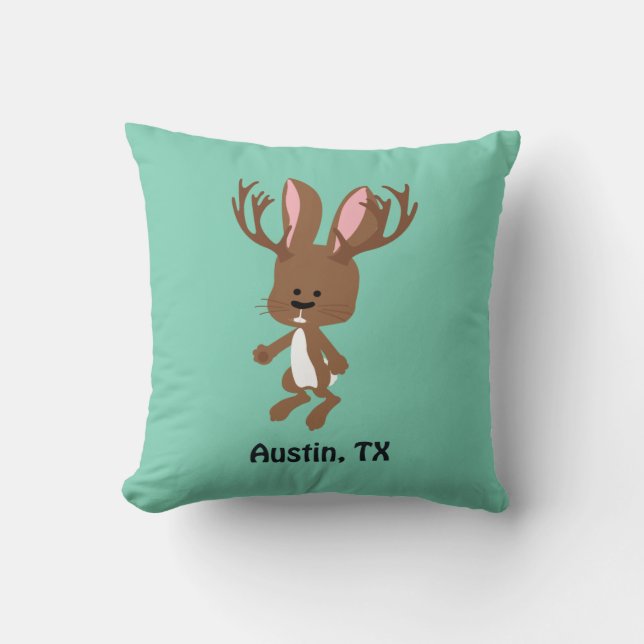 Cute Jackalope - Austin, Texas Cushion (Front)