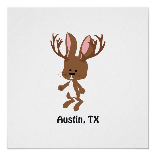 Cute Jackalope - Austin, Texas Poster (Front)