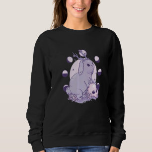Cute Jackalope With Purple Skull Lunar Phase Gothi Sweatshirt