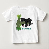 Cute jaguar black panther cat cartoon illustration