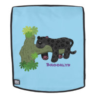 Cute jaguar black panther cat cartoon illustration