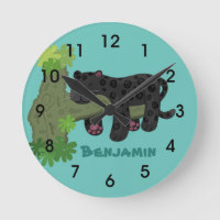 Cute jaguar black panther cat cartoon illustration