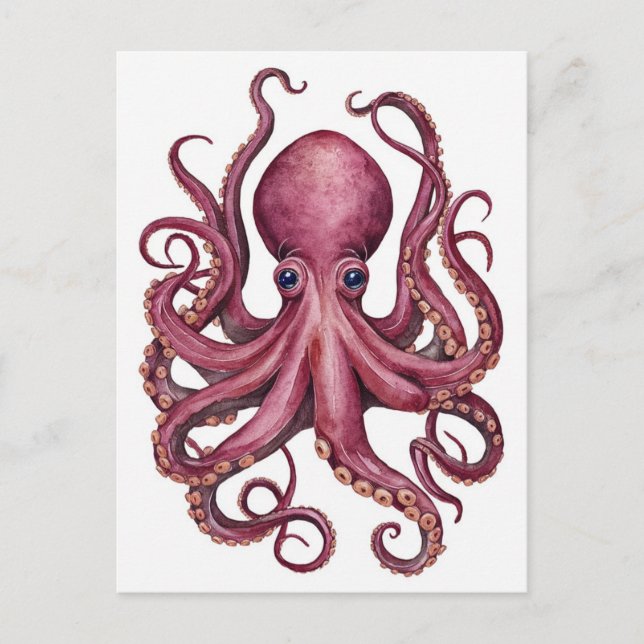 Cute Jam Pink Octopus Postcard (Front)