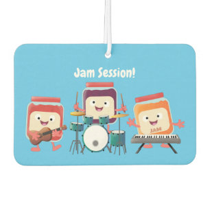 Cute jam session cartoon musician humour car air freshener