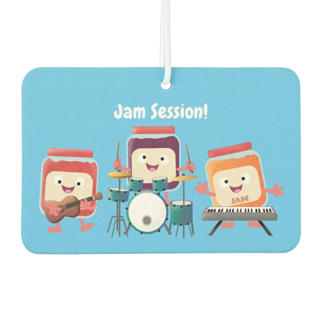 Cute jam session cartoon musician humour car air freshener (Front)