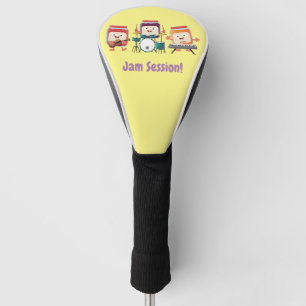 Cute jam session cartoon musician humour golf head cover