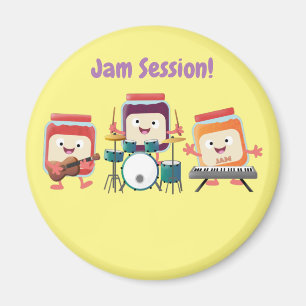 Cute jam session cartoon musician humour magnet