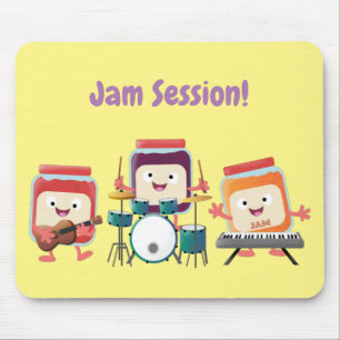 Cute jam session cartoon musician humour mouse pad