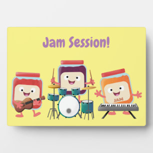 Cute jam session cartoon musician humour plaque