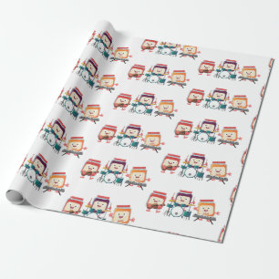 Cute jam session cartoon musician humour wrapping paper