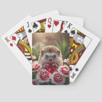 Cute January Hedgehog with Garnet Heart