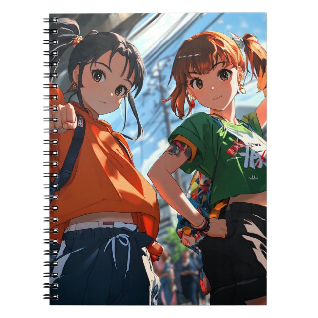Cute Japanese Anime Girl Notebook Spiral (Front)