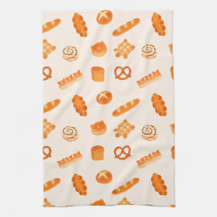 Cute Japanese Bakery Breads Cosy Aesthetic Tea Towel