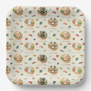 Cute Japanese Bear Bento Box Paper Plate
