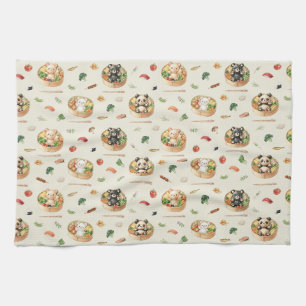 Cute Japanese Bear Bento Box Tea Towel