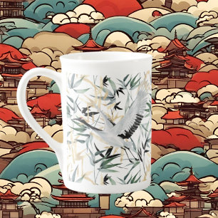 cute Japanese birds leaves Bone China Mug