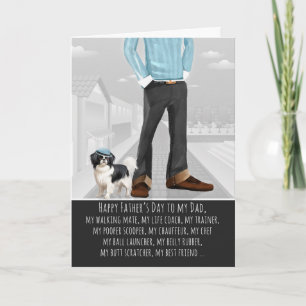 Cute Japanese Chin Dog and Dad Funny Father's Day Holiday Card