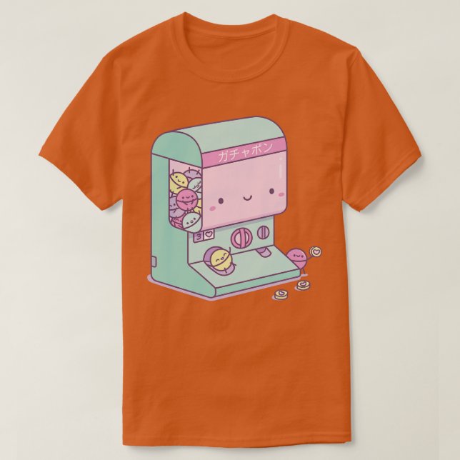Cute Japanese Gachapon Capsule Toy Machine T-Shirt (Design Front)