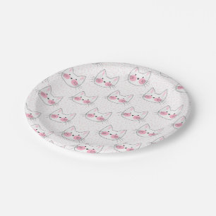 Cute Japanese Kawaii Kitty Cats Paper Plate