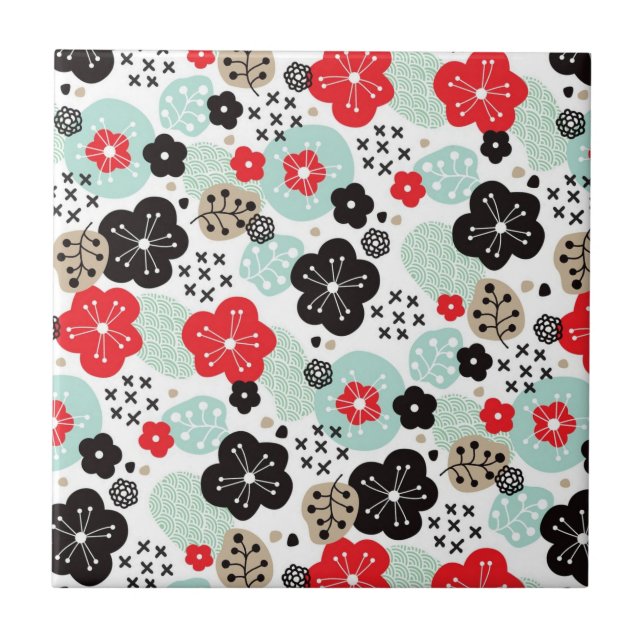 Cute Japanese patterns design Case-Mate iPhone Cas Tile (Front)