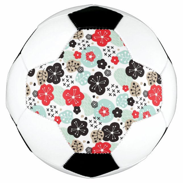 Cute Japanese patterns design Soccer Ball (Front)