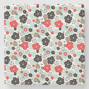 Cute Japanese patterns design Stone Coaster