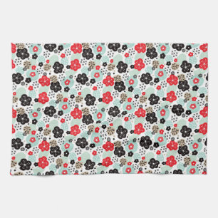 Cute Japanese patterns design Tea Towel