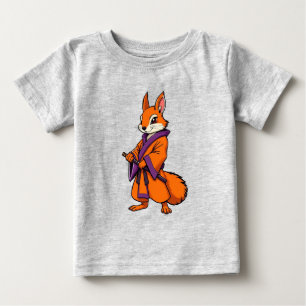 Cute Japanese Samurai Squirrel Baby T-Shirt
