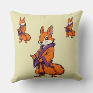 Cute Japanese Samurai Squirrel Cushion
