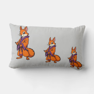 Cute Japanese Samurai Squirrel Lumbar Cushion