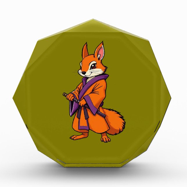 Cute Japanese Samurai Squirrel Photo Block (Front)