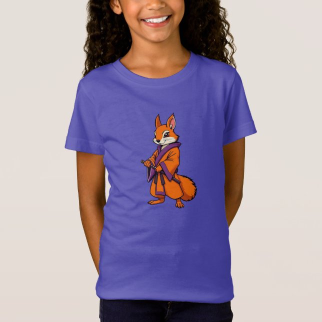 Cute Japanese Samurai Squirrel T-Shirt (Front)