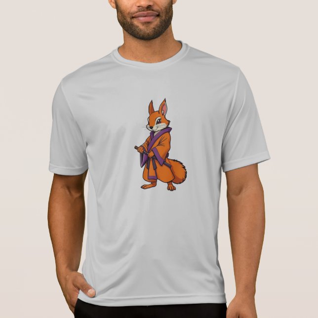 Cute Japanese Samurai Squirrel T-Shirt (Front)