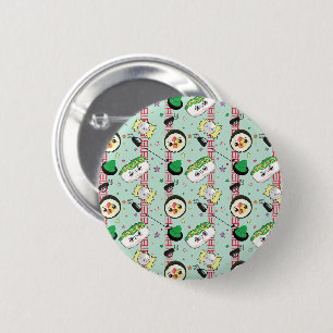 Cute Japanese Sushi Lover Golfing Pattern 6 Cm Round Badge