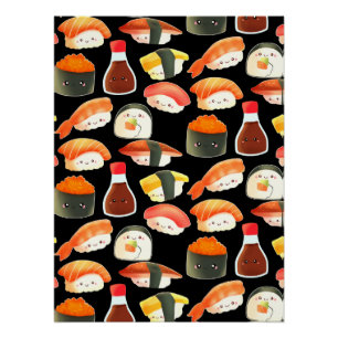 Cute Japanese Sushi Poster