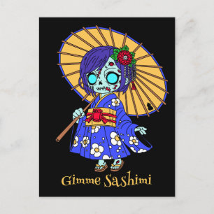 Cute Japanese Zombie Postcard