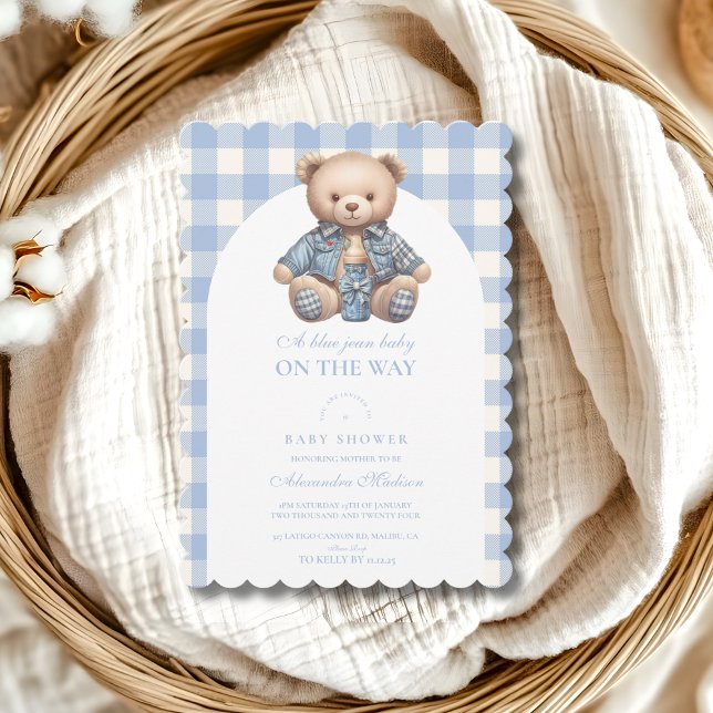 Cute Jean Baby Denim Baby Shower Invitation (Creator Uploaded)