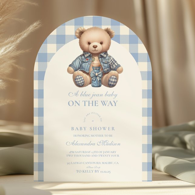 Cute Jean Baby Denim Baby Shower Invitation (Creator Uploaded)