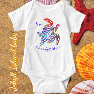 Cute Jekyll Island Georgia Colourful Sea Turtle Baby Bodysuit