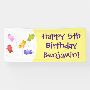 Cute jelly babies candy sweets cartoon banner