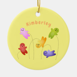 Cute jelly babies candy sweets cartoon ceramic tree decoration